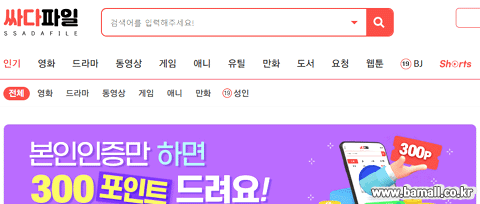 싸다파일 홈페이지